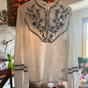 FREE PEOPLE Embroidered shirt